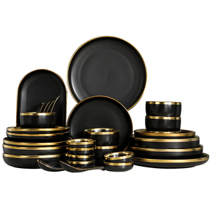 Ceramic Dinner Plates Dinnerware Set Dishes Luxury Green Food Plate Set