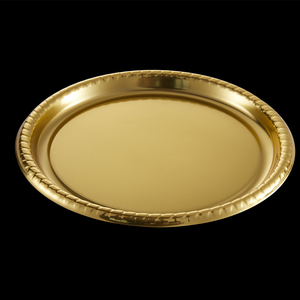 Commercial Grade Disposable Tableware Gold Silver Metallic Plastic Dinner Plates