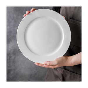 High Bone China Customized Wedding Hotel White Porcelain Flat Plate