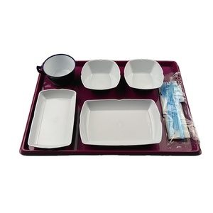 High Quality Rotatable Airline Tableware Square Dinnerware Sets