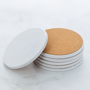 Custom Logo Printed Coasters With Cork Base Blank Absorbent Ceramic Coaster