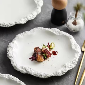 Fine White Hotel Daily Stoneware Steak Salad Plate