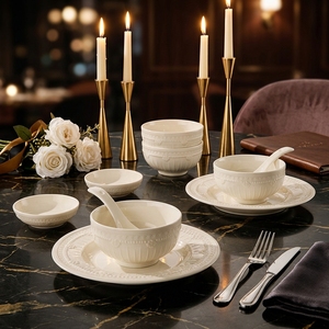 12 Pcs Lightweight Thick Ceramic Set
