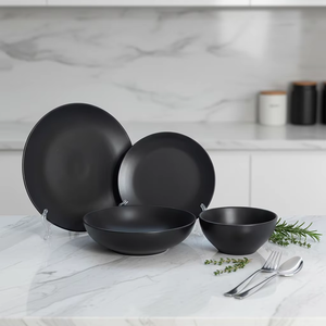 Guangda Luxury 4-Piece Black Reactive Glaze Classic Set