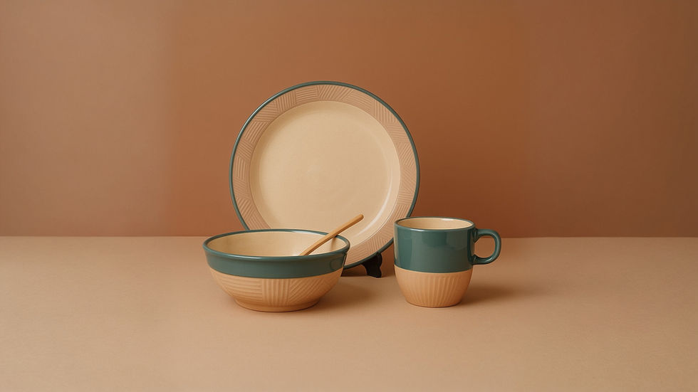Crown Ceramics Terracotta Tableware Collection Display