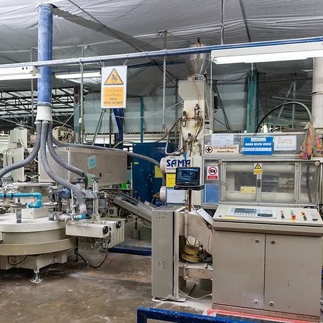 High-pressure ceramic slip casting and forming machinery at Crown Ceramics