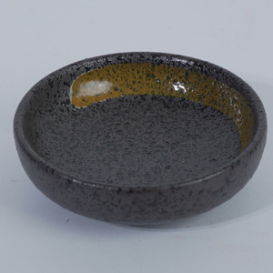 Black Amber Reactive Glaze Ceramic Sauce Dish