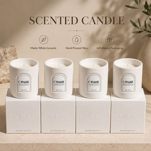 Luxury White Ceramic Jar Scented Candle Aromatherapy Candle
