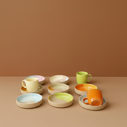 Glazed terracotta pasta and salad bowl