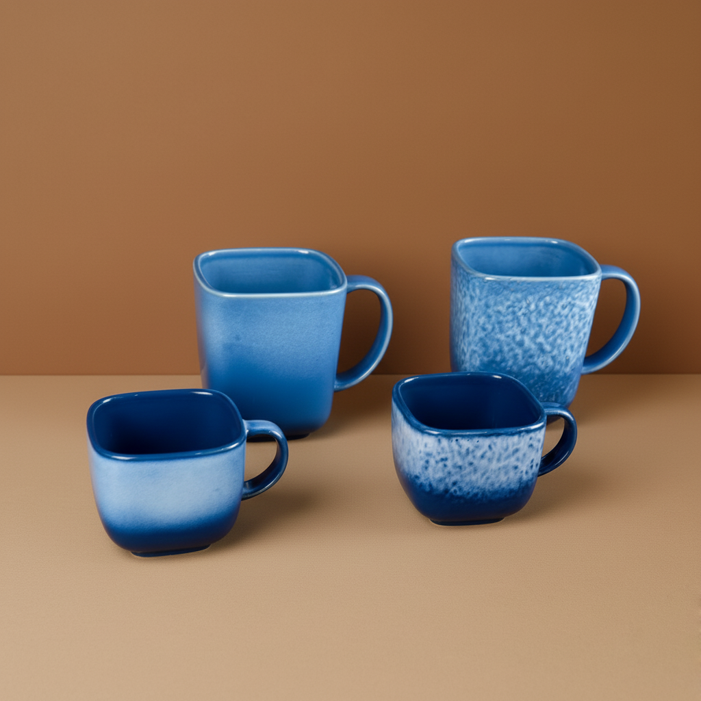 Speckled stoneware espresso cup and mug